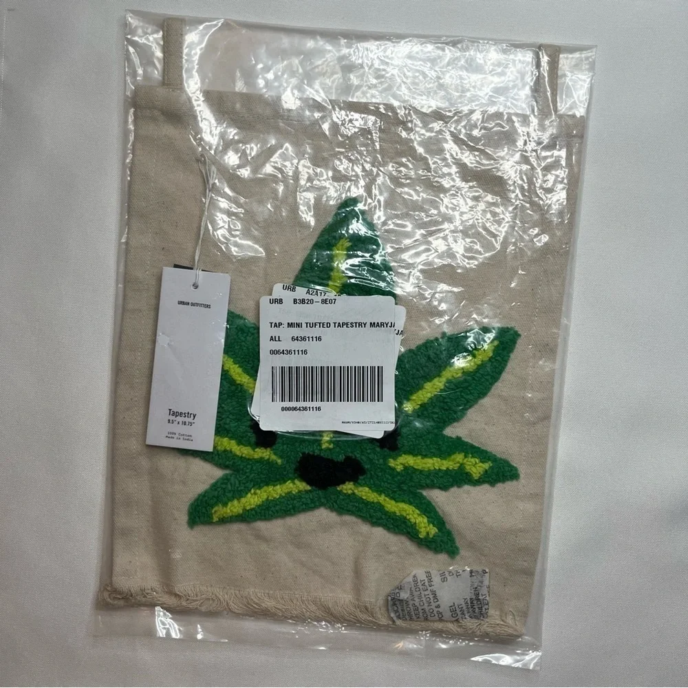 Urban Outfitters Mini Tufted Flag Textured Mary Jane 100% Cotton Tapestry NWT